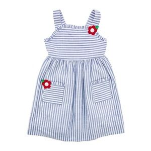 Florence Eiseman Blue & White Seersucker Sundress | Size 2T